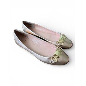 Kate Spade Phoebe Ballet Flats Rose Gold Leather Buckle Size 10M